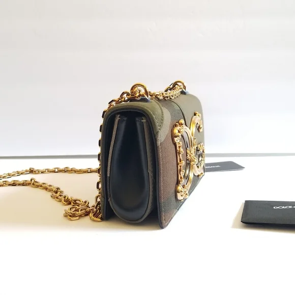 Dolce&Gabbana Mini DG Girls Camouflage Crossbody Bag Khaki Military Green - Picture 7 of 10